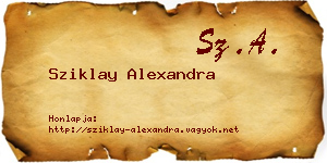 Sziklay Alexandra névjegykártya