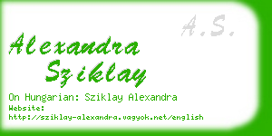 alexandra sziklay business card